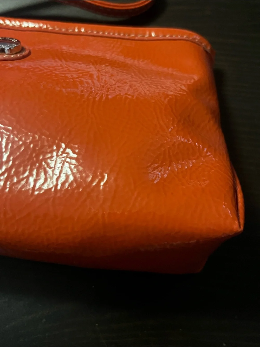 NWT Nine & Co. Jolie Too Coral Patent Wristlet Clutch
